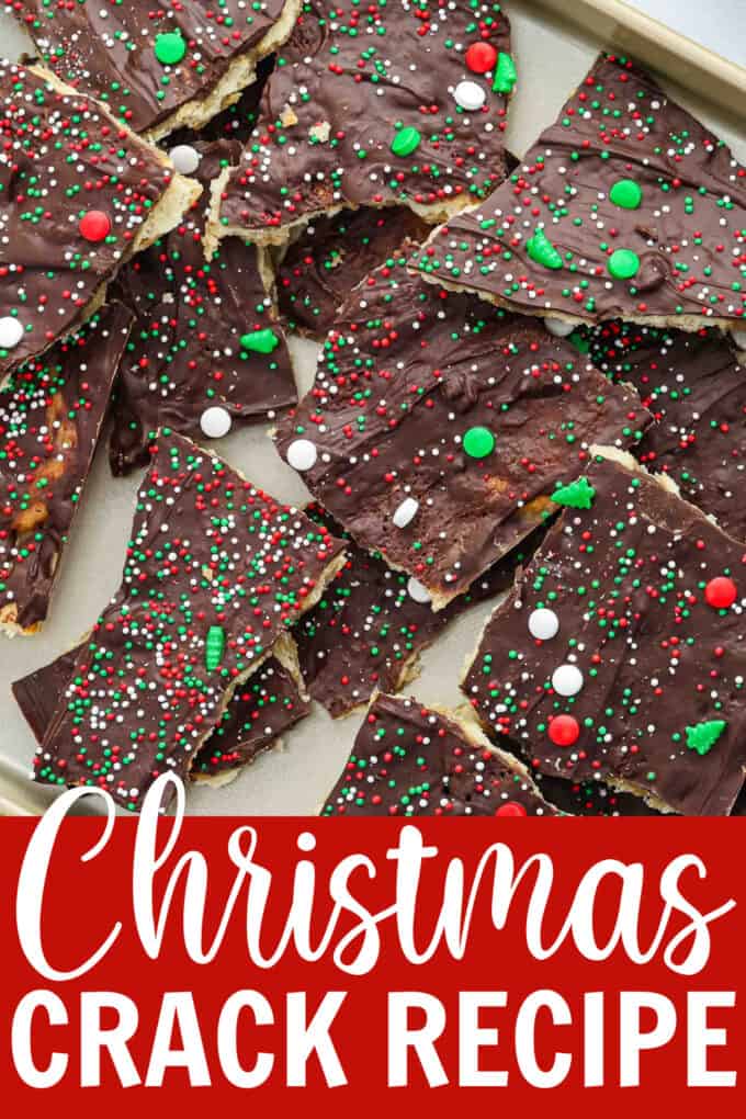 A stack of christmas crack (toffee) on a white plate.