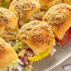 Slider sandwiches on a platter.