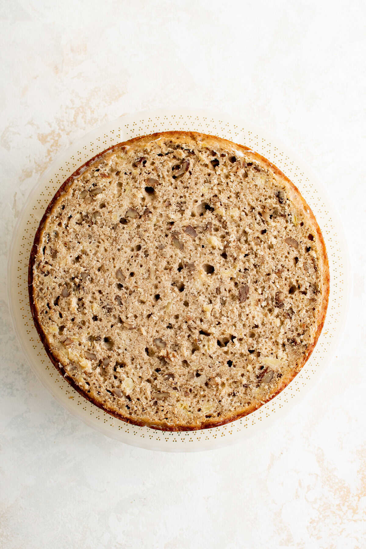 A layer of hummingbird cake.