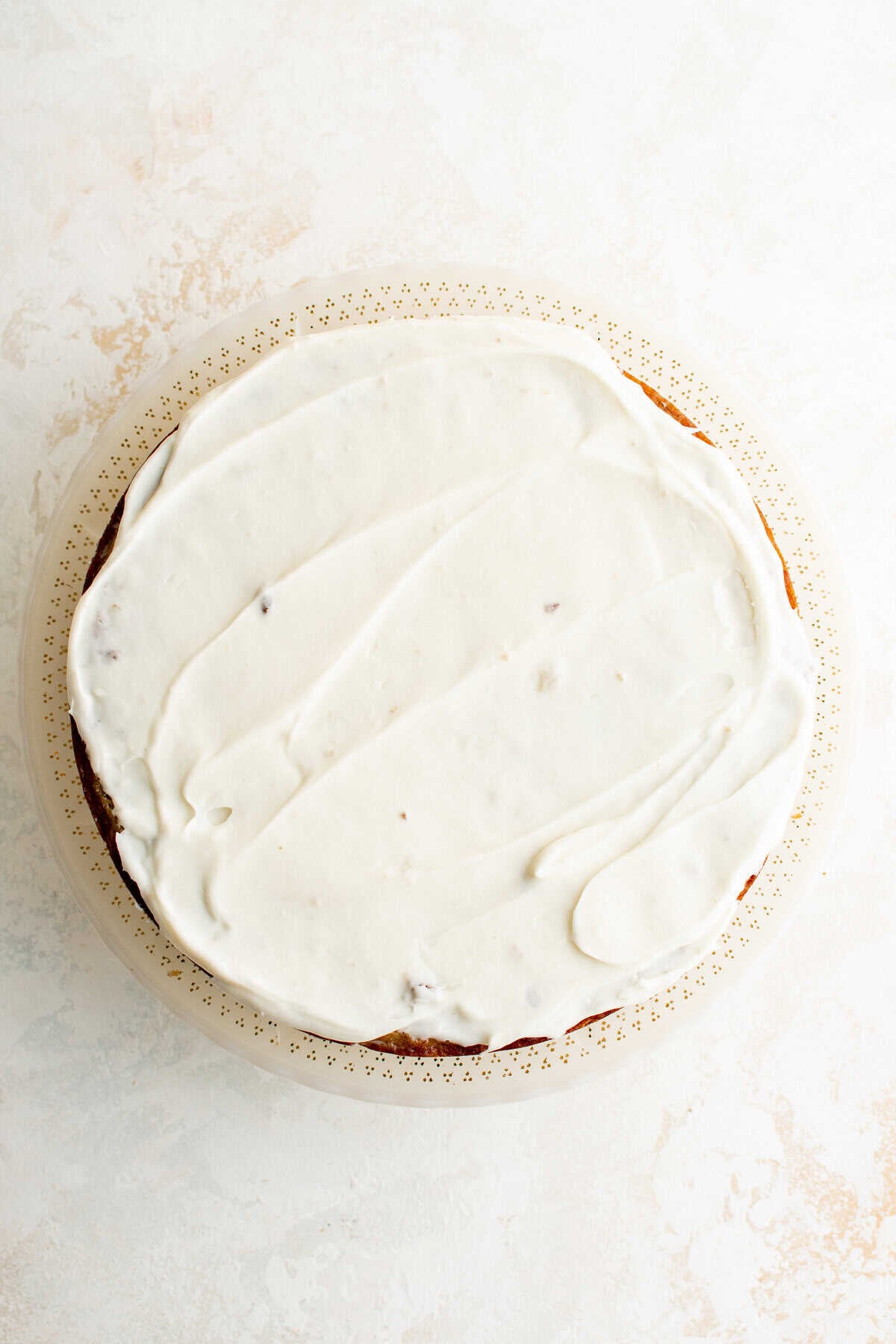 A cake with frosting on top.