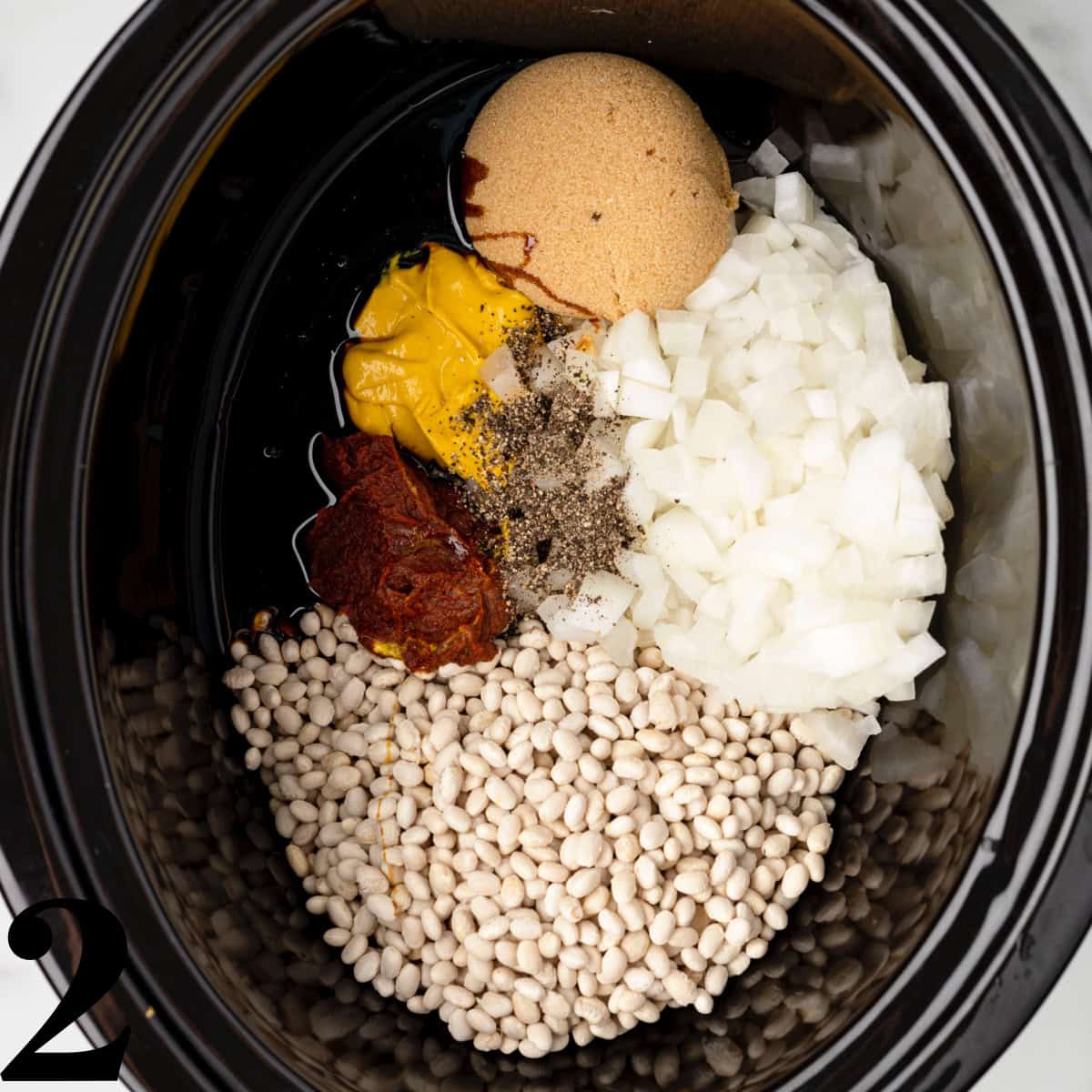 Ingredients in a crockpot.
