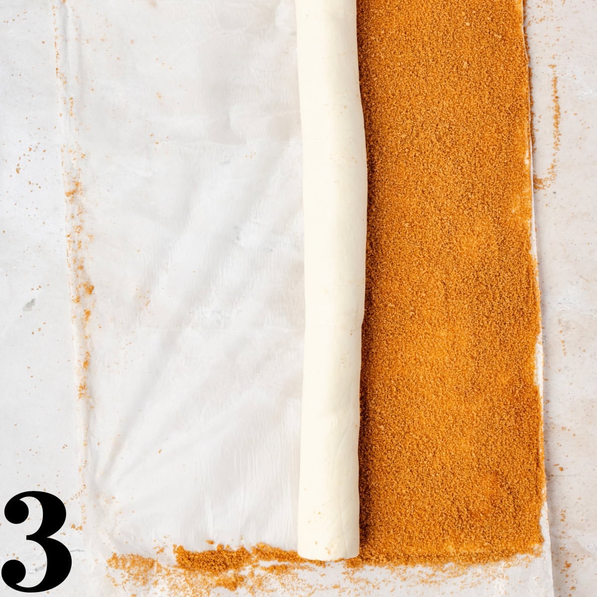 Puff pastry rolled into a log.