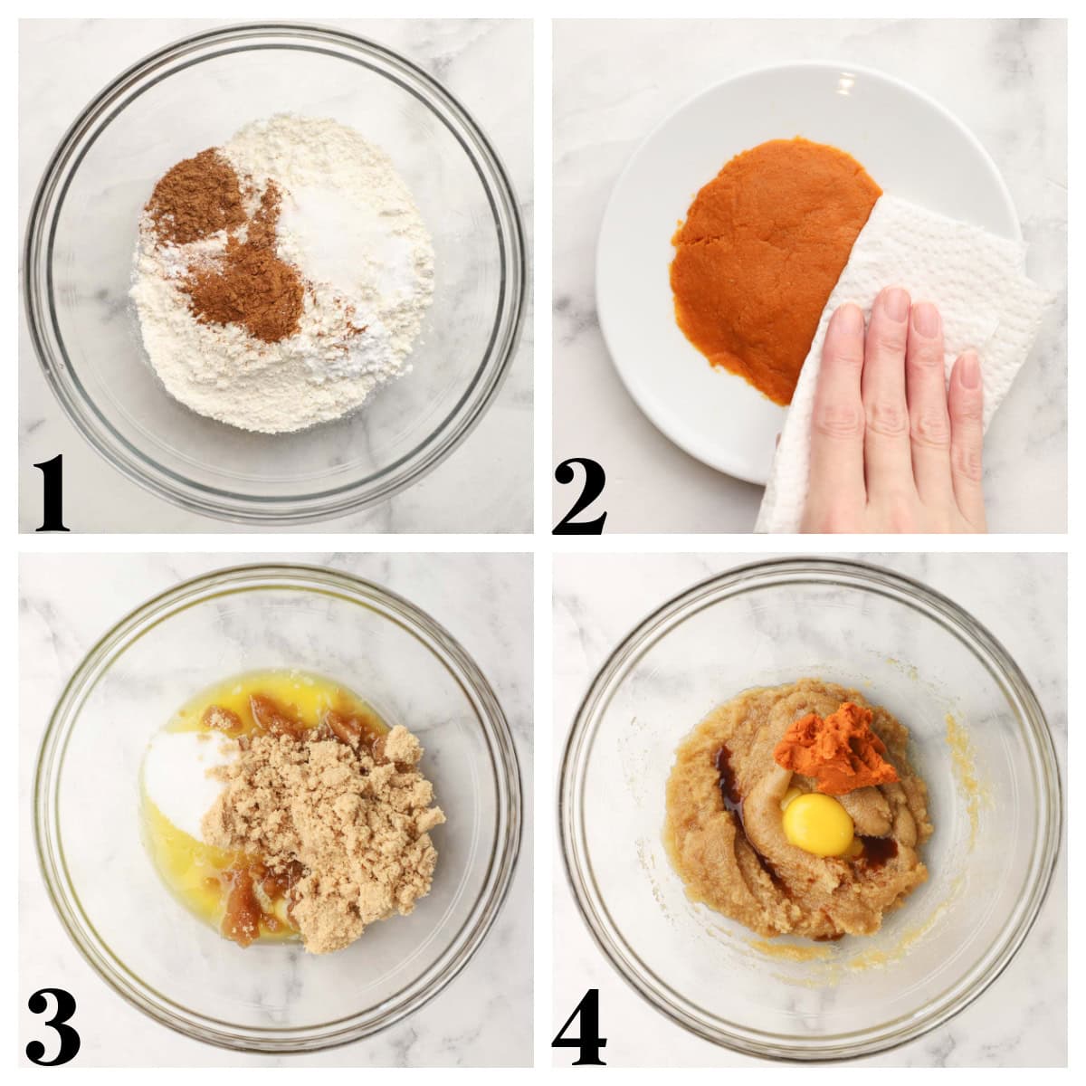 Step by step photos for making pumpkin snickerdoodles.